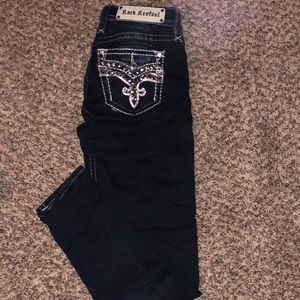 Rock revival jeans with orange detail